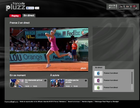 Roland Garros en direct sur France TV Pluzz